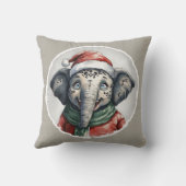動物おもしろいのクリスマスのお気に入り – Elephant 2 クッション (裏面)