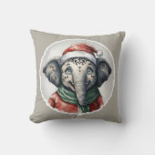 動物おもしろいのクリスマスのお気に入り – Elephant 2 クッション (正面)