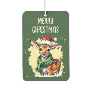 動物おもしろいのクリスマスのお気に入り – Fawn 1 カーエアーフレッシュナー