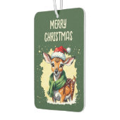 動物おもしろいのクリスマスのお気に入り – Fawn 1 カーエアーフレッシュナー (左)