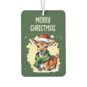 動物おもしろいのクリスマスのお気に入り – Fawn 1 カーエアーフレッシュナー (裏面)