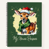 動物おもしろいのクリスマスのお気に入り – Fawn 1 ノートブック (正面)