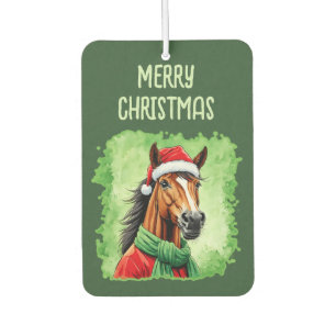 動物おもしろいのクリスマスのお気に入り – Horse 6 カーエアーフレッシュナー