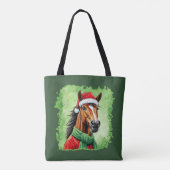 動物おもしろいのクリスマスのお気に入り – Horse 6 トートバッグ (裏面)