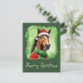 動物おもしろいのクリスマスのお気に入り – Horse 6 ポストカード (スタンド正面)