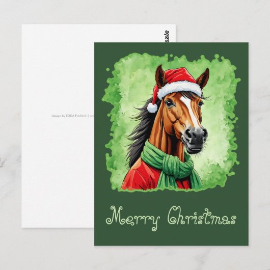 動物おもしろいのクリスマスのお気に入り – Horse 6 ポストカード (正面/裏面)