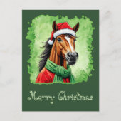 動物おもしろいのクリスマスのお気に入り – Horse 6 ポストカード (正面)