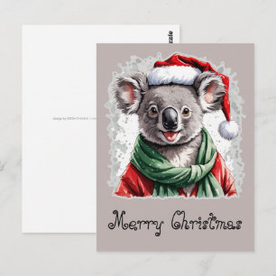 動物おもしろいのクリスマスのお気に入り – Koala 1 ポストカード