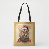 動物おもしろいのクリスマスのお気に入り – Lion 1 トートバッグ (正面)