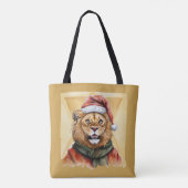 動物おもしろいのクリスマスのお気に入り – Lion 1 トートバッグ (裏面)