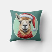 動物おもしろいのクリスマスのお気に入り – Llama 1 クッション (裏面)