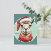 動物おもしろいのクリスマスのお気に入り – Llama 1 ポストカード (スタンド正面)