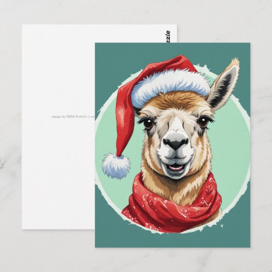 動物おもしろいのクリスマスのお気に入り – Llama 1 ポストカード (正面/裏面)