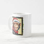 動物おもしろいのクリスマスのお気に入り – Monkey 2 コーヒーマグカップ (正面左)