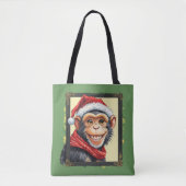 動物おもしろいのクリスマスのお気に入り – Monkey 2 トートバッグ (正面)