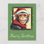 動物おもしろいのクリスマスのお気に入り – Monkey 2 ポストカード (正面)