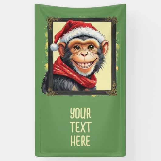 動物おもしろいのクリスマスのお気に入り – Monkey 2 横断幕 (縦)