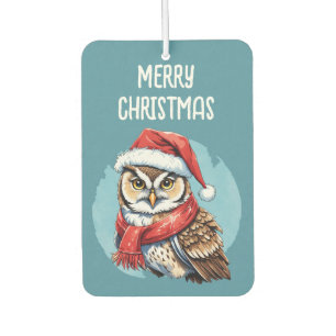 動物おもしろいのクリスマスのお気に入り – Owl 1 カーエアーフレッシュナー
