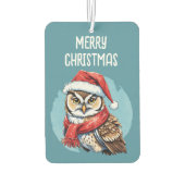 動物おもしろいのクリスマスのお気に入り – Owl 1 カーエアーフレッシュナー (裏面)