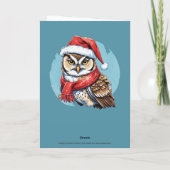 動物おもしろいのクリスマスのお気に入り – Owl 1 カード (裏面)