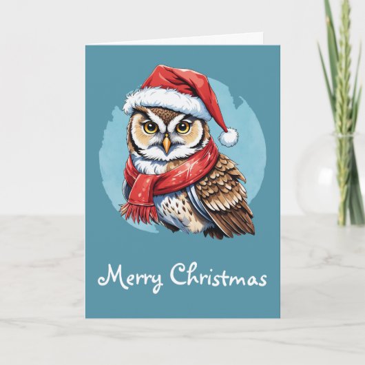 動物おもしろいのクリスマスのお気に入り – Owl 1 カード (正面)