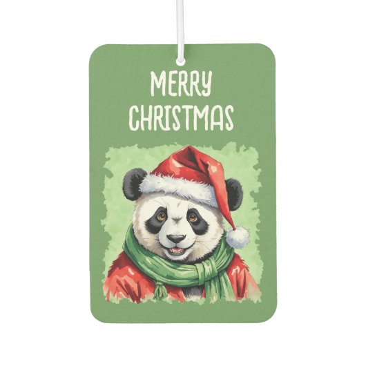 動物おもしろいのクリスマスのお気に入り – Panda 1 カーエアーフレッシュナー (正面)