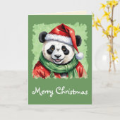 動物おもしろいのクリスマスのお気に入り – Panda 1 カード (黄色い花)