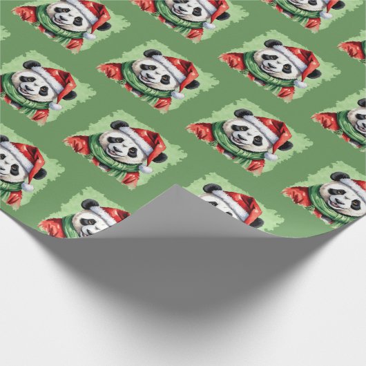 動物おもしろいのクリスマスのお気に入り – Panda 1 ラッピングペーパー (角)