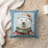 動物おもしろいのクリスマスのお気に入り – Polar Bear 1 クッション (ブランケット)