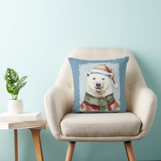 動物おもしろいのクリスマスのお気に入り – Polar Bear 1 クッション (椅子)