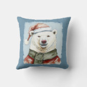 動物おもしろいのクリスマスのお気に入り – Polar Bear 1 クッション (裏面)