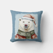 動物おもしろいのクリスマスのお気に入り – Polar Bear 1 クッション (正面)
