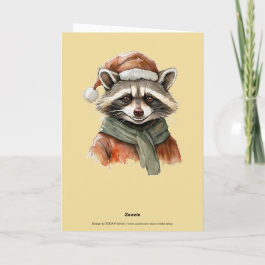 動物おもしろいのクリスマスのお気に入り – Raccoon 1 カード (裏面)