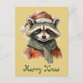 動物おもしろいのクリスマスのお気に入り – Raccoon 1 ポストカード (正面)