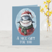 動物おもしろいのクリスマスのお気に入り – Shark 1 カード (黄色い花)