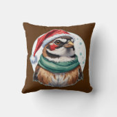 動物おもしろいのクリスマスのお気に入り – Sparrow 1 クッション (裏面)