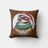 動物おもしろいのクリスマスのお気に入り – Sparrow 1 クッション (正面)