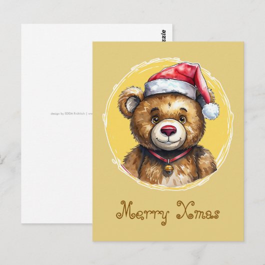 動物おもしろいのクリスマスのお気に入り – Teddy Bear 1 ポストカード (正面/裏面)