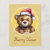 動物おもしろいのクリスマスのお気に入り – Teddy Bear 1 ポストカード (正面)