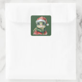 動物おもしろいのクリスマスのお気に入り – Turtle 2 スクエアシール (バッグ)