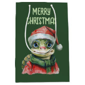 動物おもしろいのクリスマスのお気に入り – Turtle 2 ミディアムペーパーバッグ (正面)
