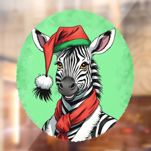 動物おもしろいのクリスマスのお気に入り – Zebra 1 ウィンドウサイン (シート2)