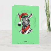 動物おもしろいのクリスマスのお気に入り – Zebra 1 カード (裏面)