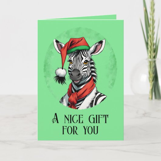 動物おもしろいのクリスマスのお気に入り – Zebra 1 カード (正面)