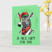 動物おもしろいのクリスマスのお気に入り – Zebra 1 カード (黄色い花)