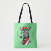 動物おもしろいのクリスマスのお気に入り – Zebra 1 トートバッグ (正面)