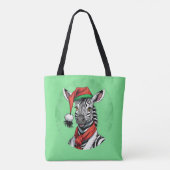 動物おもしろいのクリスマスのお気に入り – Zebra 1 トートバッグ (裏面)