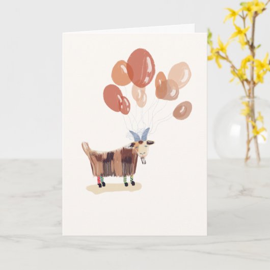 動物おもしろいの可愛いペットのユーモア漫画の間抜けジョーク カード (黄色い花)