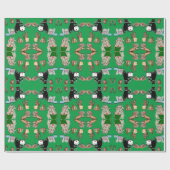 動物おもしろいの夜のクリスマス ラッピングペーパー (フラット)