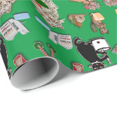 動物おもしろいの夜のクリスマス ラッピングペーパー (ロールコーナー)